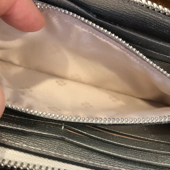 KATE SPADE x DISNEY Silver Mickey Mouse Embossed Full Zipper Continental Wallet - Picture 14 of 17